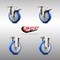 Service Caster 5 Inch 316SS Blue Polyurethane Swivel Top Plate Caster Lock Brake 2 Rigid, 2PK SCC-SS316TTL20S514-PPUB-BLUE-2-R-2 - alternate 2